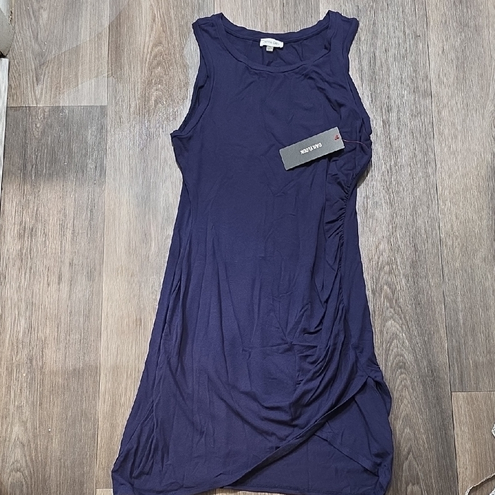 Chic Asymmetrical Navy Dress by Theory